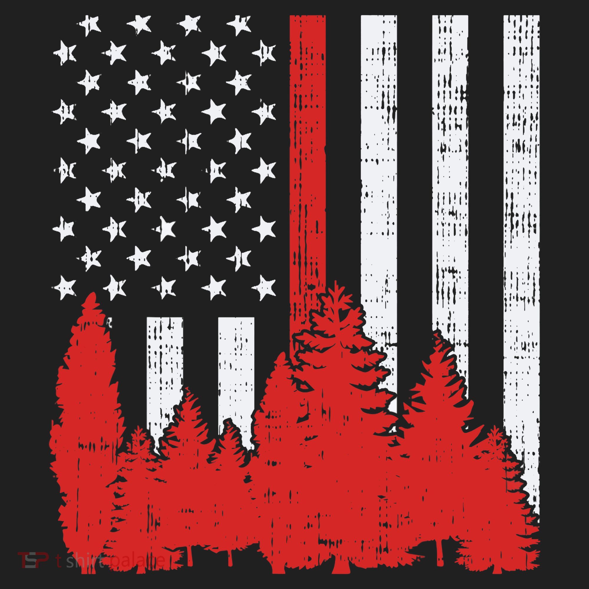 USA Flag Thin Red Line Forest Fire Wildland Firefighter Gift Tumbler