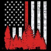 USA Flag Thin Red Line Forest Fire Wildland Firefighter Gift Ornament thumb 1