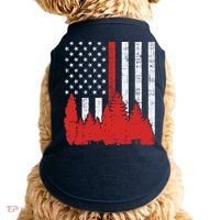 USA Flag Thin Red Line Forest Fire Wildland Firefighter Gift Doggie Tank thumb 0