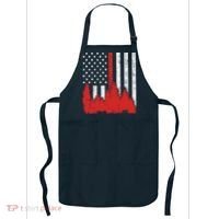 USA Flag Thin Red Line Forest Fire Wildland Firefighter Gift Apron thumb 0