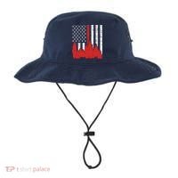 USA Flag Thin Red Line Forest Fire Wildland Firefighter Gift Bucket Hat thumb 0
