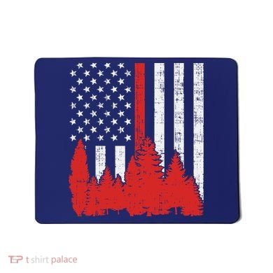 USA Flag Thin Red Line Forest Fire Wildland Firefighter Gift Mousepad