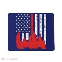 USA Flag Thin Red Line Forest Fire Wildland Firefighter Gift Mousepad thumb 0