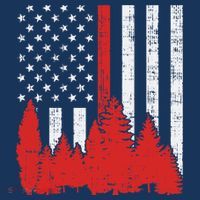 USA Flag Thin Red Line Forest Fire Wildland Firefighter Gift Women's Long Sleeve Shirt thumb 2