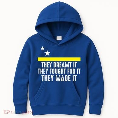 Uracao Flag They Dreamed It Fought For It Kids Hoodie