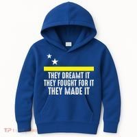 Uracao Flag They Dreamed It Fought For It Kids Hoodie thumb 0