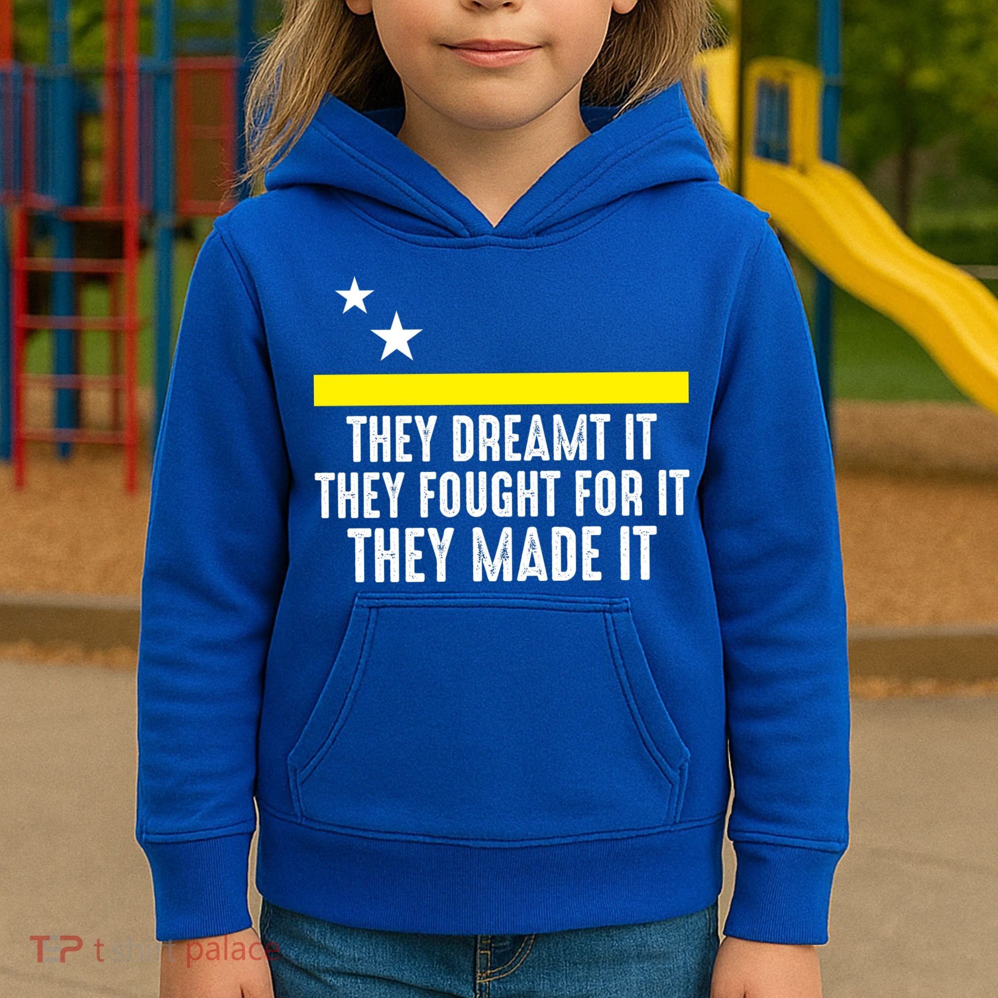 Uracao Flag They Dreamed It Fought For It Kids Hoodie