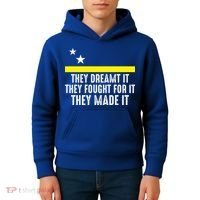 Uracao Flag They Dreamed It Fought For It Kids Hoodie thumb 4