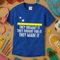 Uracao Flag They Dreamed It Fought For It Kids T-Shirt thumb 3