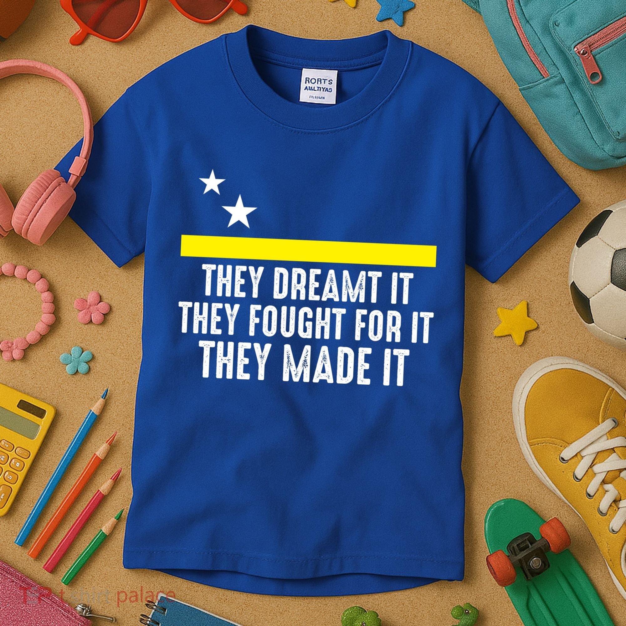 Uracao Flag They Dreamed It Fought For It Kids T-Shirt