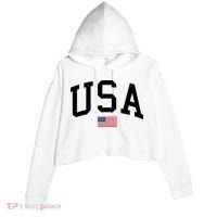 USA Flag Crop Fleece Hoodie thumb 0