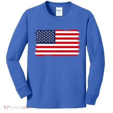 USA Flag Kids Long Sleeve Shirt
