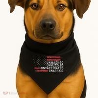 Us Flag Unmasked Unmuzzled Unvaccinated Unafraid USA-Made Doggie Bandana thumb 1