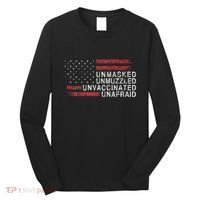 Us Flag Unmasked Unmuzzled Unvaccinated Unafraid Long Sleeve Shirt thumb 0