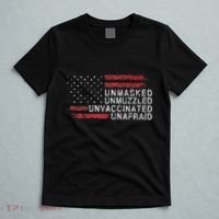 Us Flag Unmasked Unmuzzled Unvaccinated Unafraid T-Shirt thumb 5
