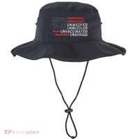 Us Flag Unmasked Unmuzzled Unvaccinated Unafraid Bucket Hat thumb 0
