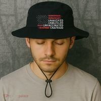 Us Flag Unmasked Unmuzzled Unvaccinated Unafraid Bucket Hat thumb 2
