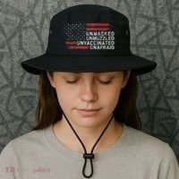 Us Flag Unmasked Unmuzzled Unvaccinated Unafraid Bucket Hat thumb 3