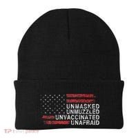 Us Flag Unmasked Unmuzzled Unvaccinated Unafraid Beanie thumb 0