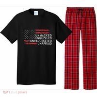 Us Flag Unmasked Unmuzzled Unvaccinated Unafraid Pajama Set thumb 0