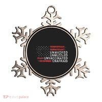Us Flag Unmasked Unmuzzled Unvaccinated Unafraid Ornament thumb 0