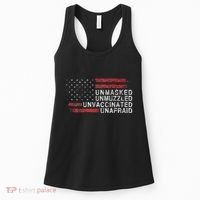 Us Flag Unmasked Unmuzzled Unvaccinated Unafraid Women's Tank Top thumb 0