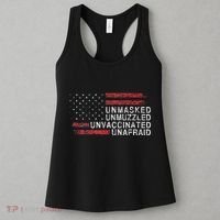 Us Flag Unmasked Unmuzzled Unvaccinated Unafraid Women's Tank Top thumb 3