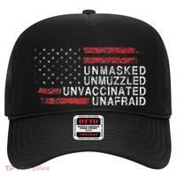 Us Flag Unmasked Unmuzzled Unvaccinated Unafraid Hat thumb 0
