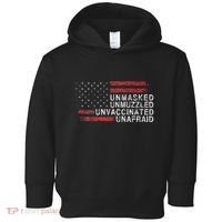 Us Flag Unmasked Unmuzzled Unvaccinated Unafraid Toddler Hoodie thumb 0