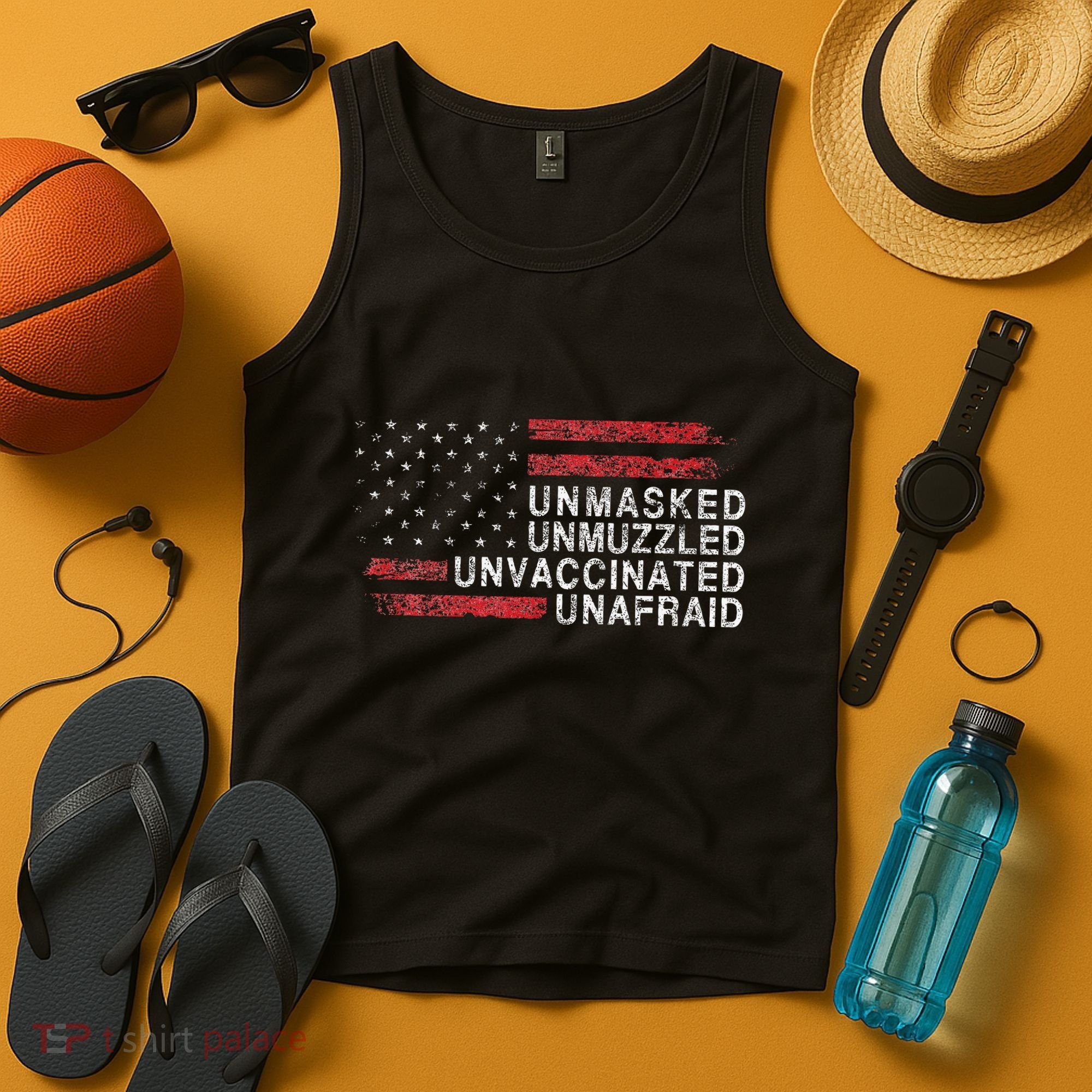 Us Flag Unmasked Unmuzzled Unvaccinated Unafraid Tank Top