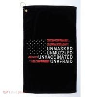 Us Flag Unmasked Unmuzzled Unvaccinated Unafraid Golf Towel thumb 0