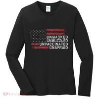 Us Flag Unmasked Unmuzzled Unvaccinated Unafraid Women's Long Sleeve Shirt thumb 0