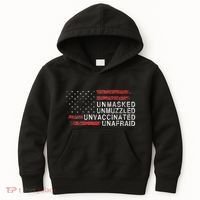 Us Flag Unmasked Unmuzzled Unvaccinated Unafraid Kids Hoodie thumb 0