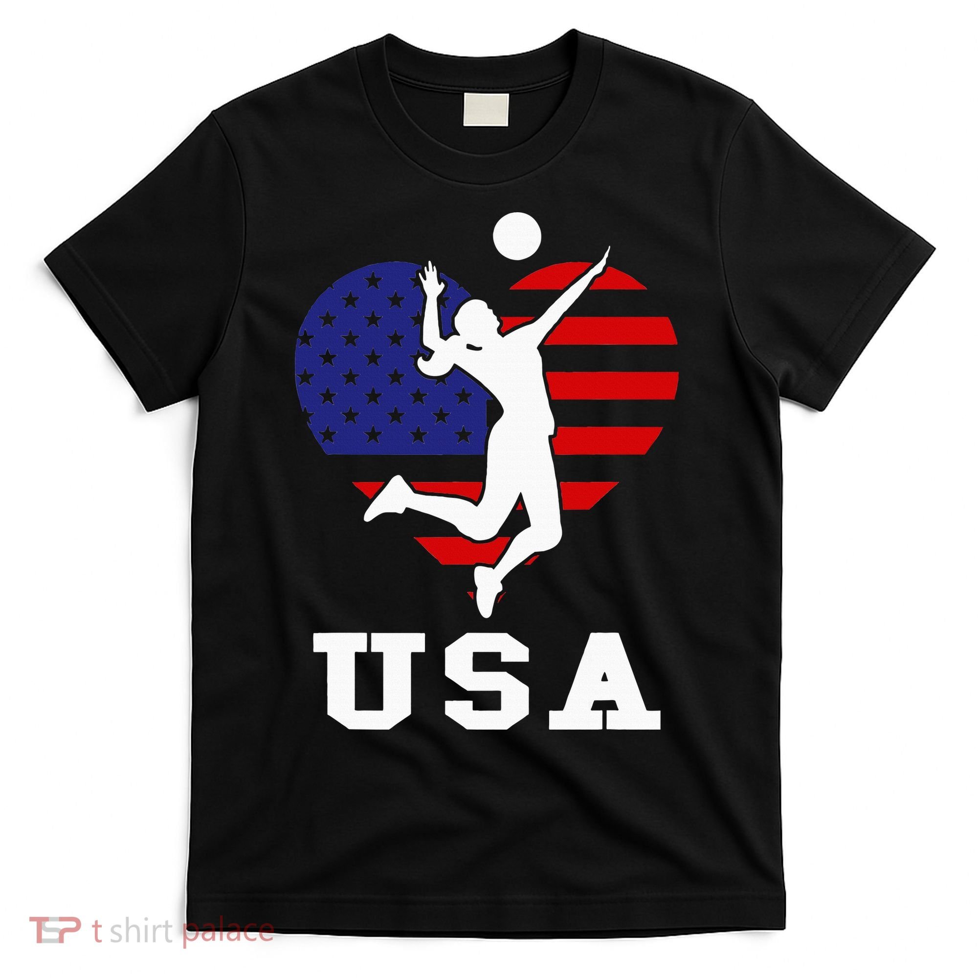 Usa Flag Volleyball Support Usa Team Volleyball T-Shirt
