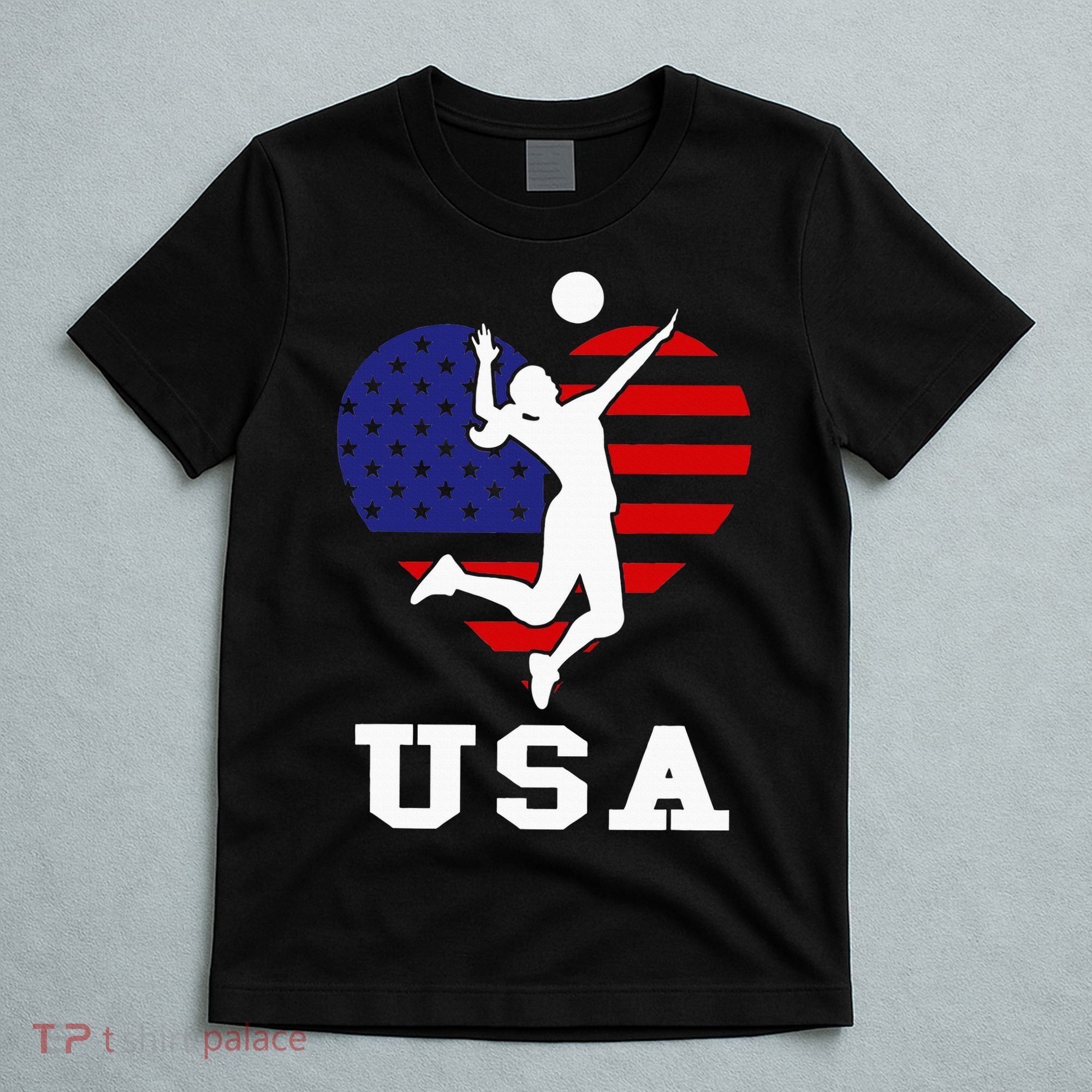 Usa Flag Volleyball Support Usa Team Volleyball T-Shirt