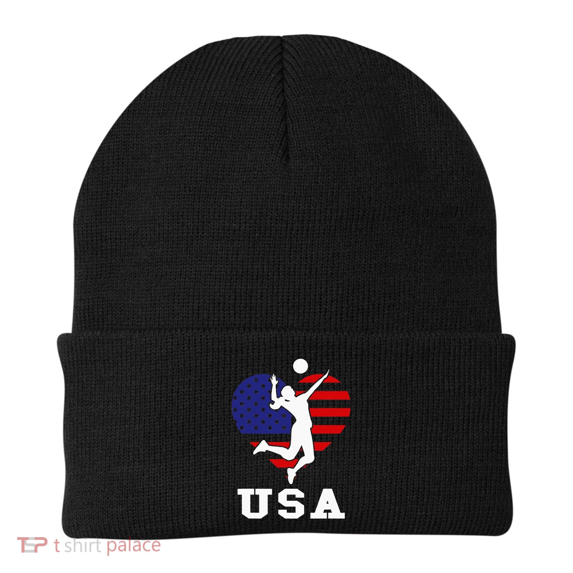 Usa Flag Volleyball Support Usa Team Volleyball Beanie