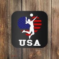 Usa Flag Volleyball Support Usa Team Volleyball Coaster thumb 0