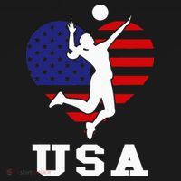 Usa Flag Volleyball Support Usa Team Volleyball Mousepad thumb 1