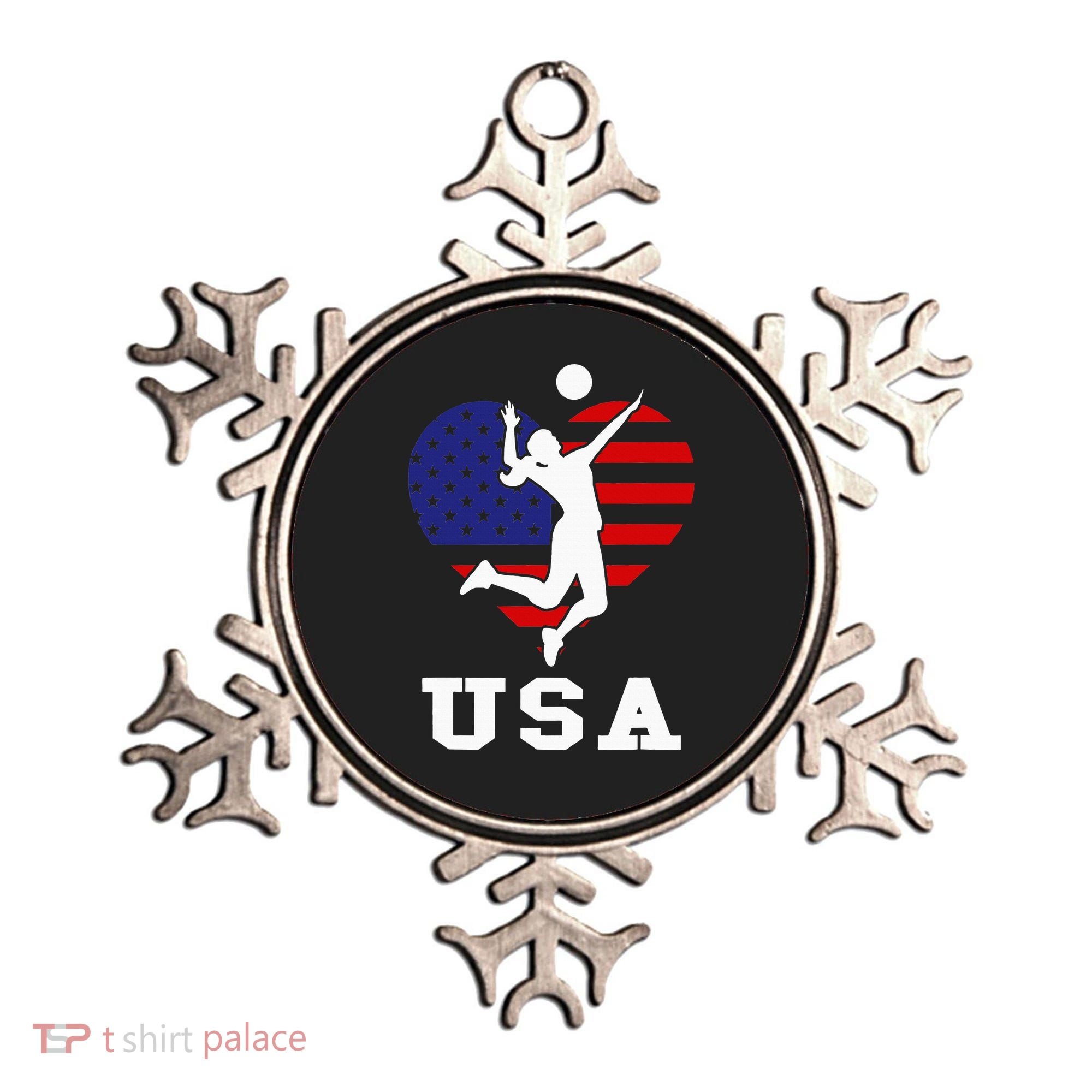 Usa Flag Volleyball Support Usa Team Volleyball Ornament