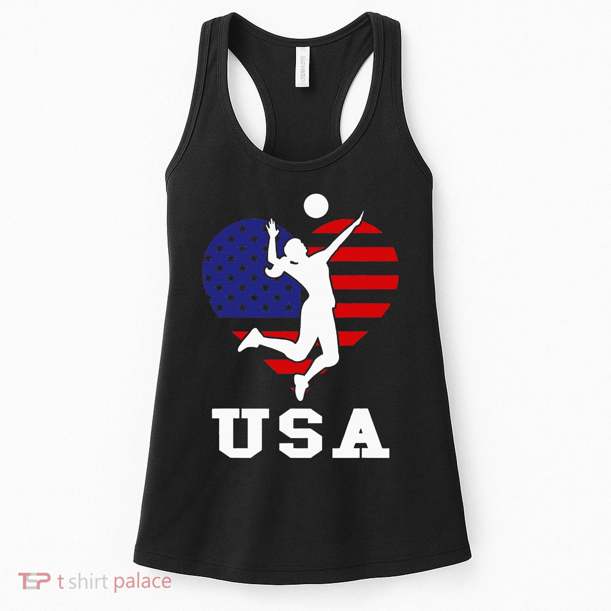 Usa Flag Volleyball Support Usa Team Volleyball Women's Tank Top