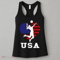 Usa Flag Volleyball Support Usa Team Volleyball Women's Tank Top thumb 3