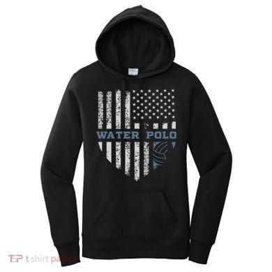 Usa Flag Vintage Water Polo Lovers Gift Design Present Gift Women's Hoodie