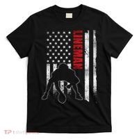 US Flag vintage American Football Lineman T-Shirt thumb 0