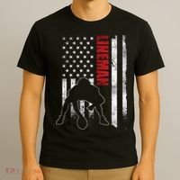 US Flag vintage American Football Lineman T-Shirt thumb 3
