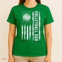 USA Flag Volleyball Dad Volleyball Game Day Vibes T-Shirt thumb 4