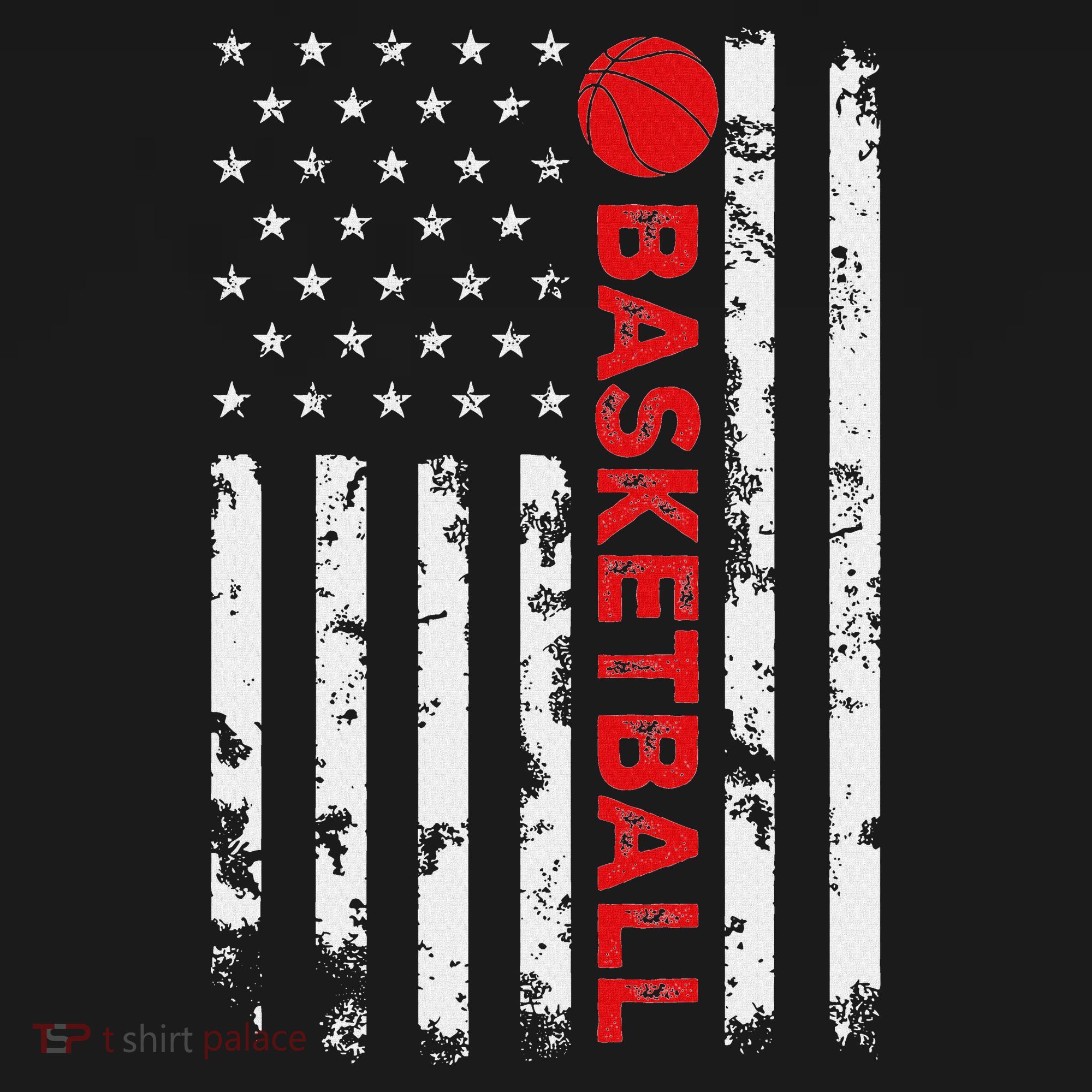 Usa Flag Vintage Distressed American Flag Basketball T-Shirt