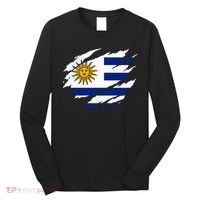 Uruguay Flag With Sun Graphic For Soccer Fans Long Sleeve Shirt thumb 0