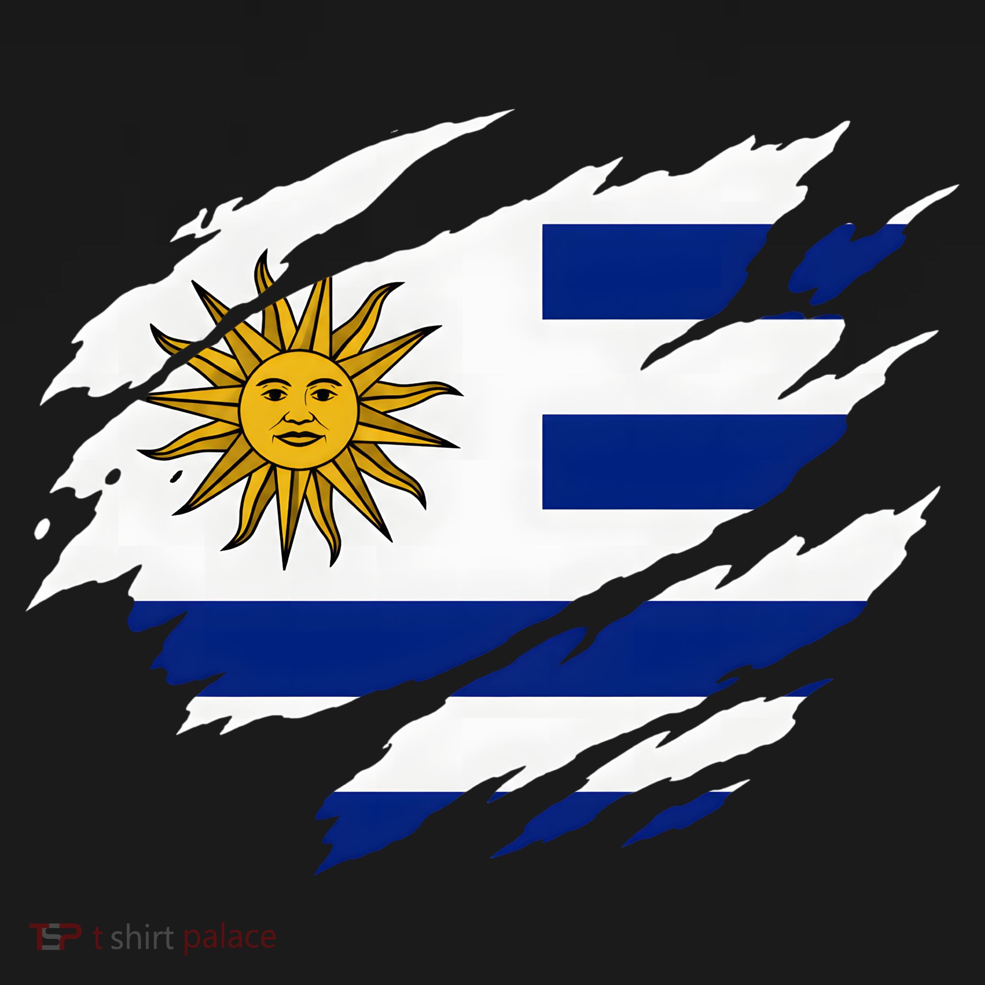 Uruguay Flag With Sun Graphic For Soccer Fans Sweatshirt