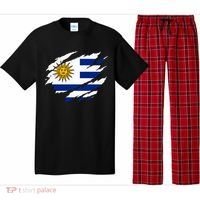 Uruguay Flag With Sun Graphic For Soccer Fans Pajama Set thumb 0
