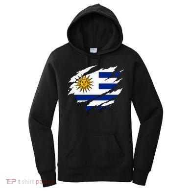 Uruguay Flag With Sun Graphic For Soccer Fans Women's Hoodie